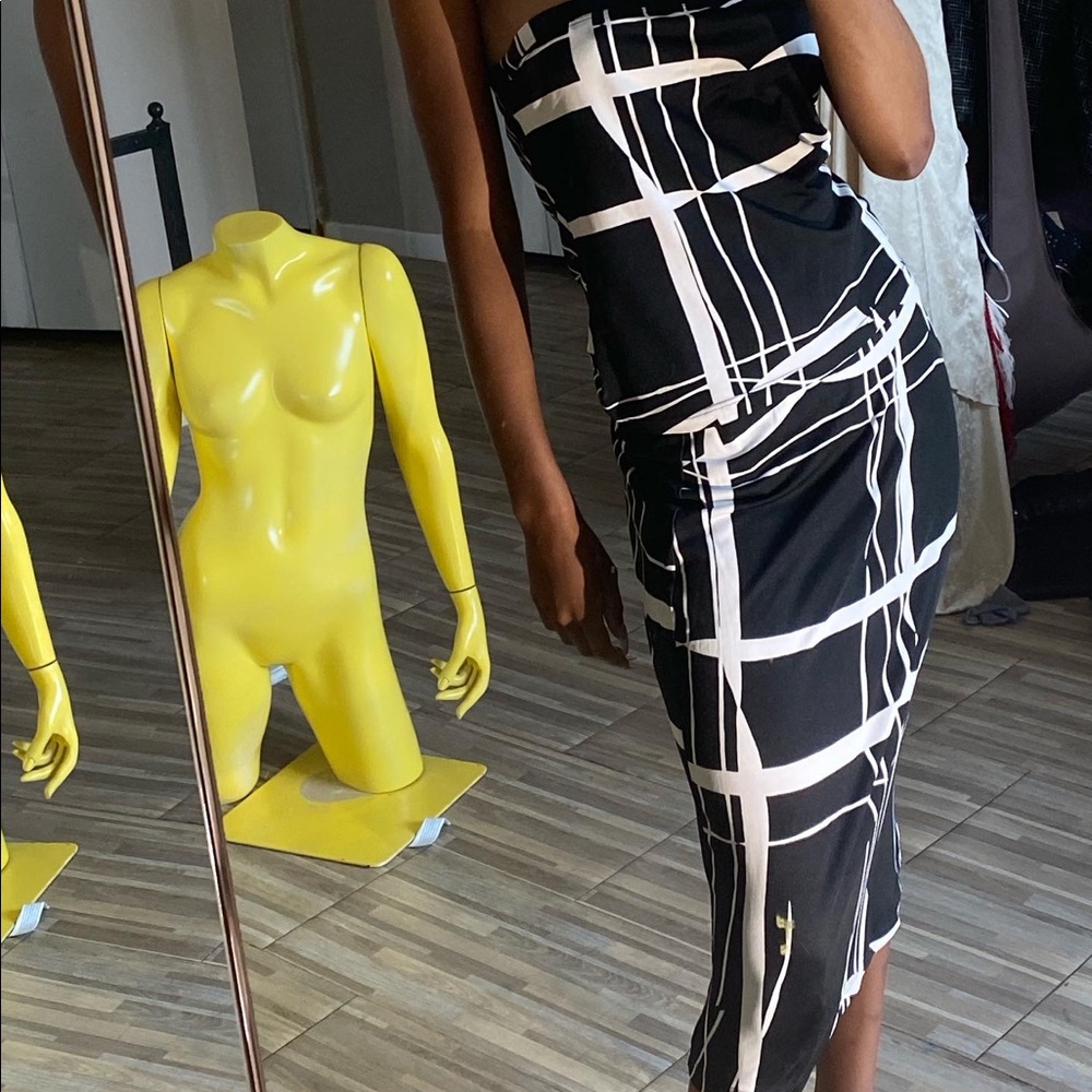 two piece black and white set